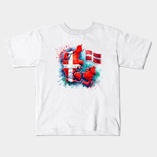 Nordic Hues Meet Artistic Views - A Danish Color Wave Kids T-Shirt